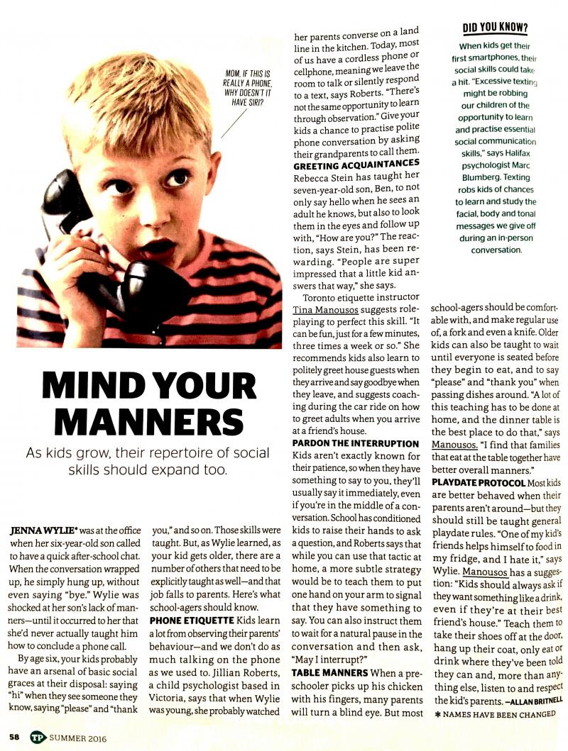 Article in Todays Parent